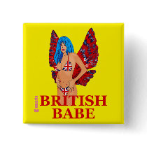 British Babe button