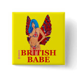 British Babe button