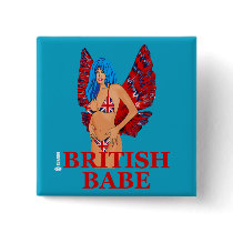 British Babe button