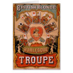 British Blonde Burlesque, 'Troupe' Retro Theater Greeting Cards