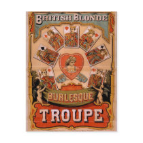 British Blonde Burlesque, 'Troupe' Retro Theater Postcards