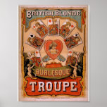 British Blonde Burlesque, 'Troupe' Retro Theater Poster