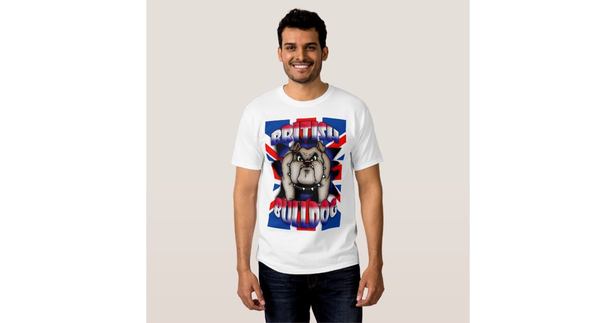 British, British Bulldog T Shirt with union Jack Zazzle