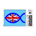 British Christian Fish Symbol Flag Stamp