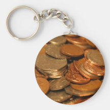 British Coin Money Key Chain