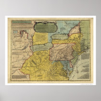 British Colonies America Map - 1771 Posters