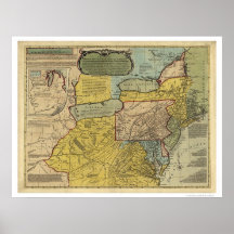 British Colonies America Map - 1771 Posters