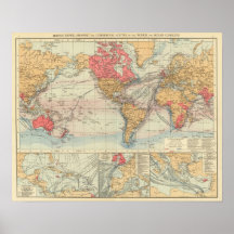 British Empire, routes, currents Posters