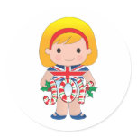 British/English Christmas Girl stickers