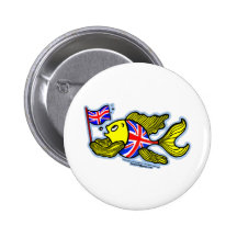 British Fish with a Union Jack Flag Buttons