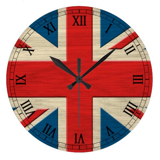 british flag large clock Zazzle