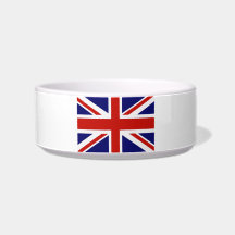British flag pet water bowls