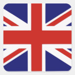 British flag square stickers