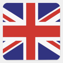 British flag square stickers