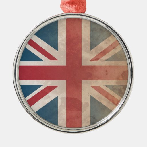 British Flag, (UK, Great Britain or England) Round Metal Christmas