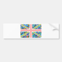 British Flag Union Jack inspired by Gaudi Mosaics Bumper Sticker