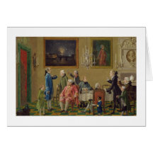British gentlemen at Sir Horace Mann's home in Flo Greeting Cards