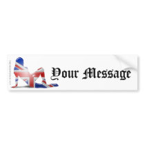 British Girl Silhouette Flag Bumper Sticker