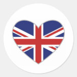 British Heart Round Stickers