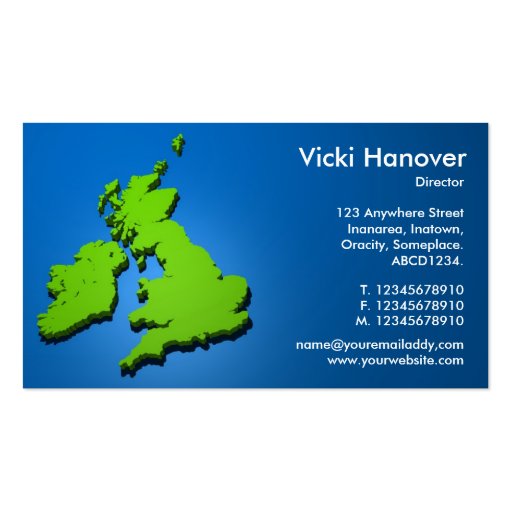 British Isles 3d 02 Business Card Template (back side)