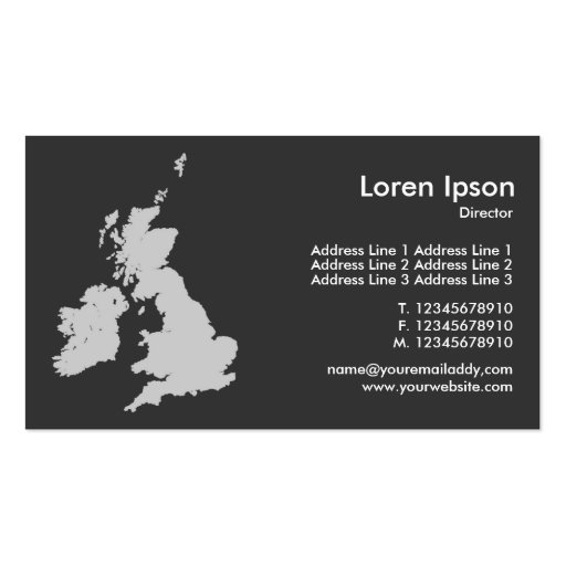 British Isles - Amber and Dark Maroon Business Card Template (back side)