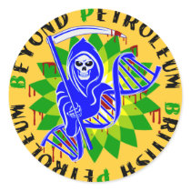 british petroleum blue plague round sticker
