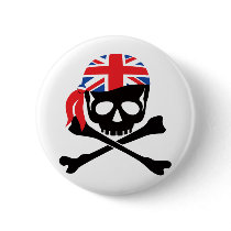 British Pirate Pinback Button