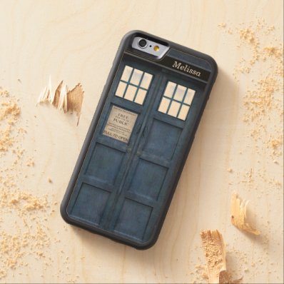 British Police Phone Call Box - Retro 1960s Style Carved® Maple iPhone 6 Bumper Case