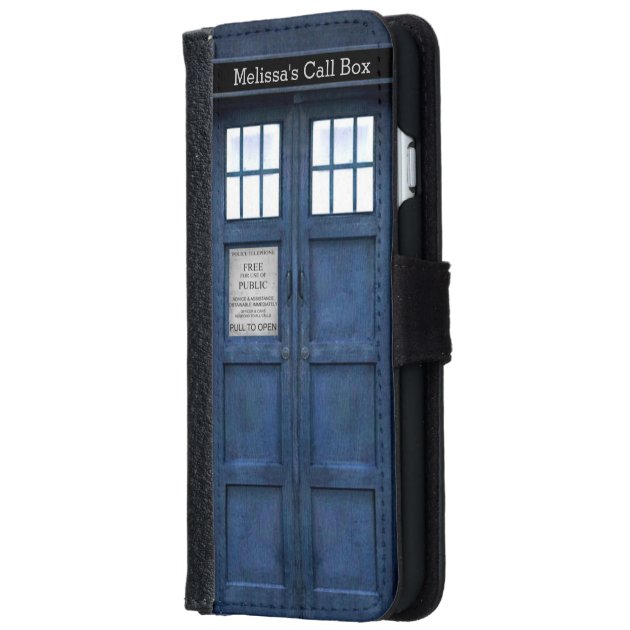 British Police Phone Call Box - Retro 1960s Style iPhone 6 Wallet Case-1