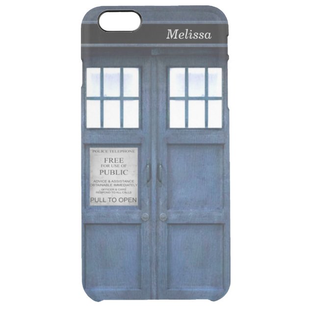 British Police Phone Call Box - Retro 1960s Style Uncommon Clearlyâ„¢ Deflector iPhone 6 Plus Case-0