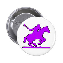 British Polo Sport Horse Player Silhouette Ponies Pinback Button