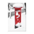 British Post Box in the snow Stretched Canvas Print