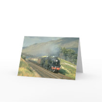 British Railway's last steam-hauled train towards Greeting Card