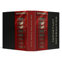 British Red Telephone Box 1.5" Binder