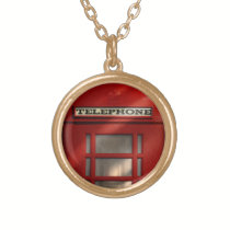 British Red Telephone Box Pendant and Chain necklaces