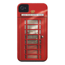 British Red Telephone Box Personalized iPhone 4 Case
