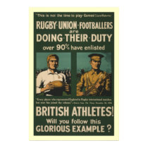 British rugby, football players call for duty poster