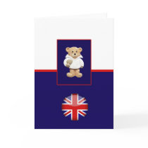 British Rugby Teddy Bear Greeting Card