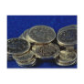 British silver coins postcard