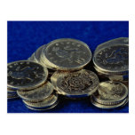 British silver coins postcard