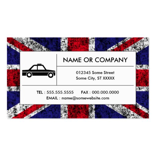 british taxi cab business card template (front side)