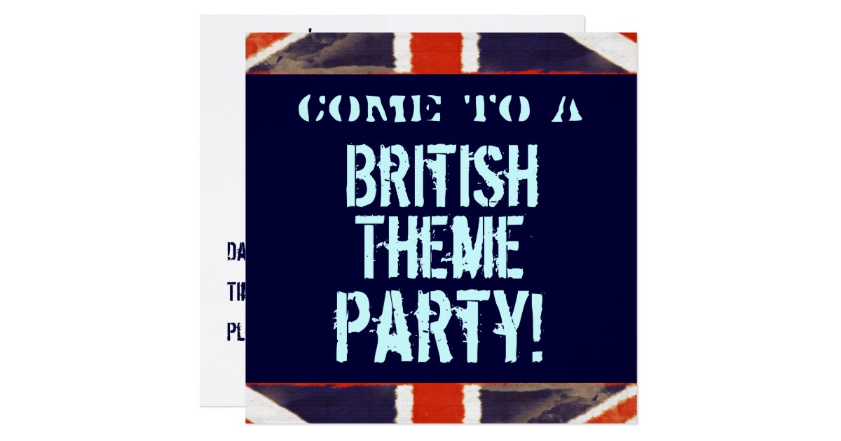 British Theme Party Invitation (Square) Zazzle