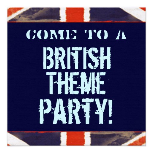 British Theme Party Invitation (Square)