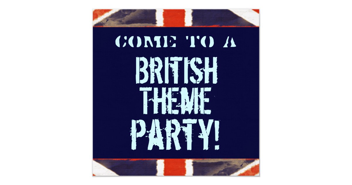 British Theme Party Invitation (Square) | Zazzle
