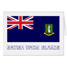 British Virgin Islands Flag with Name Greeting Cards