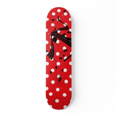 Britta.tv  Red & White Polka Dot Comp Skateboard by brittatv