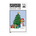 Brittany and Christmas Tree postage