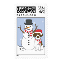 Brittany and Snowman Postage
