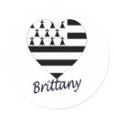 Brittany Flag Heart stickers