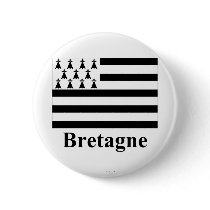 Brittany Flag with Name in French buttons by Vexillophile Brittany Flag with Name in French buttons